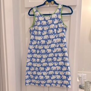 Lilly Pulitzer Blue and White Elephant Print Shift Dress Size 8